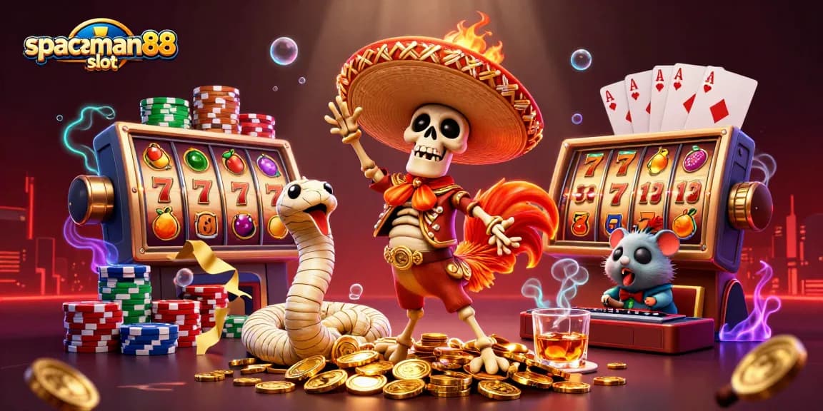 Experience the thrill of spaceman88 slot with vibrant characters and dazzling casino elements