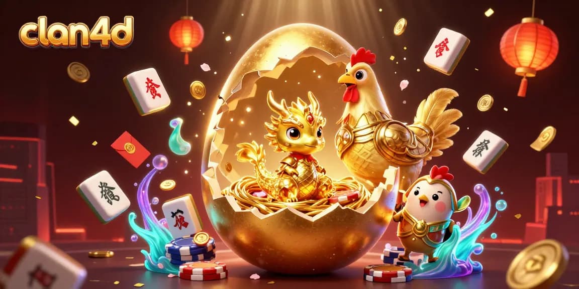 Experience the thrill of winning with clan4d in this vibrant 3D casino illustration.