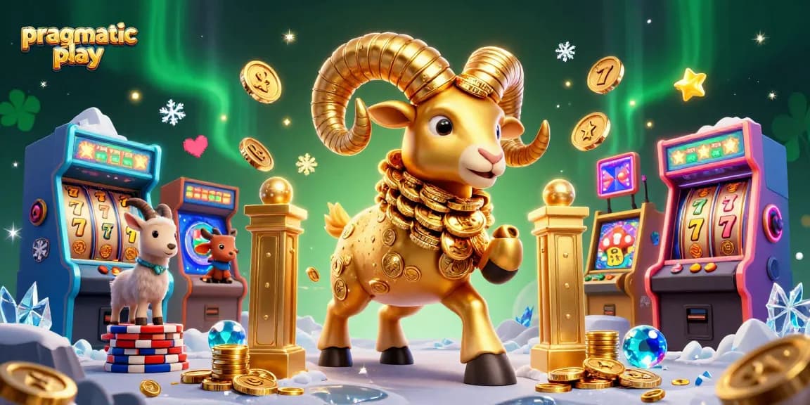 Engage with pragmatic play featuring an electrifying scene of a golden ram charging through a vibrant casino.