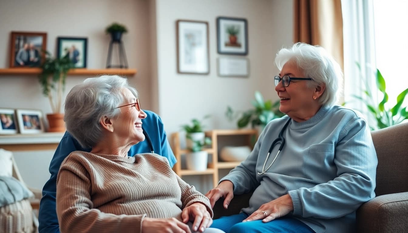 Senior caregivers austin tx assisting an elderly individual in a warm, inviting home setting.