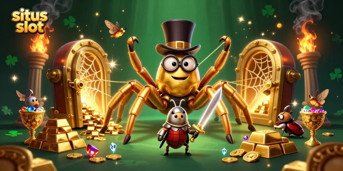 Engage with situs slot adventure as the golden tarantula spins wealth among casino pillars!