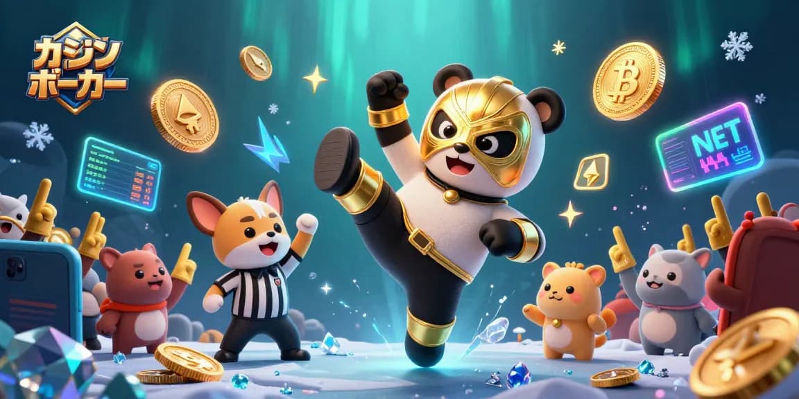 オンラインカジノ ポーカーで戦うかわいい動物たちの3Dイラスト
