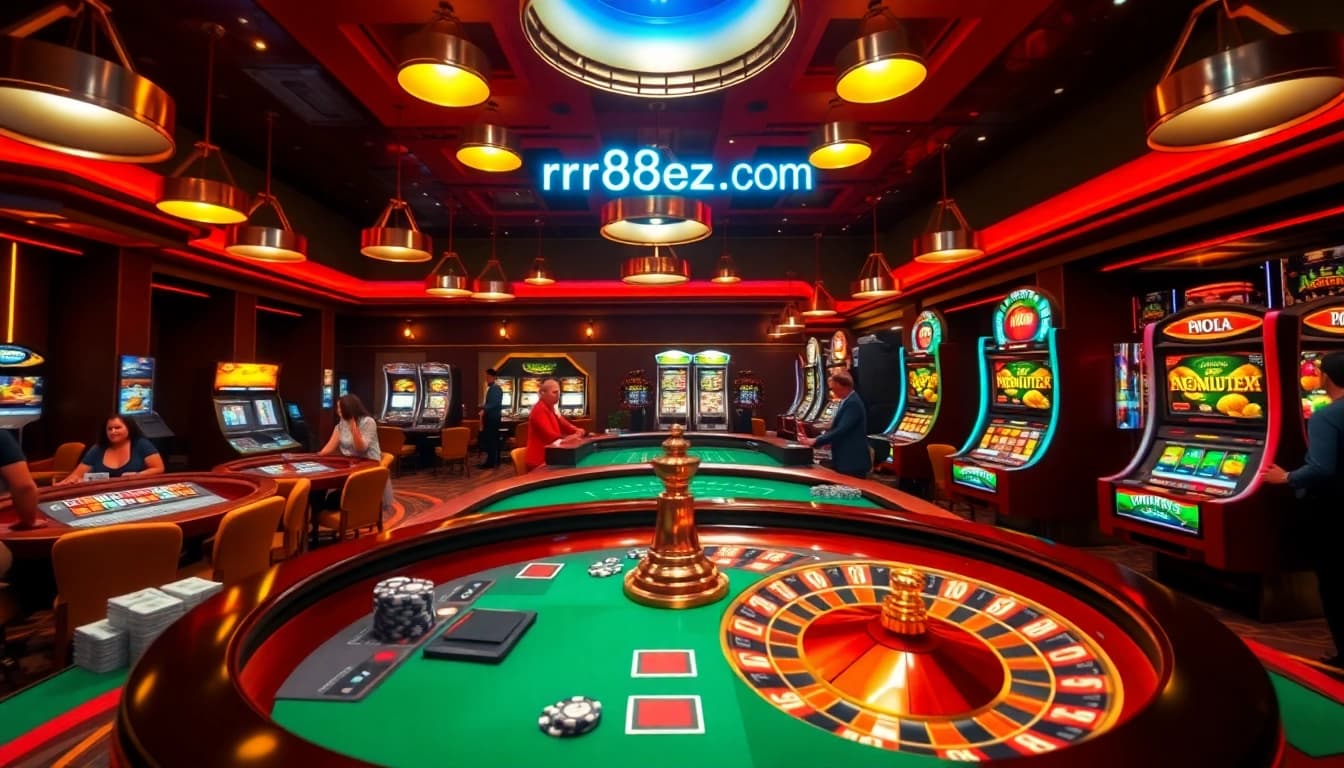 Experience the excitement of winning at https://rr88ez.com/, featuring stylish casino tables and buzzing slot machines.