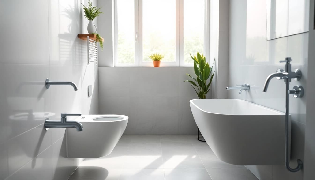 Effiziente Sanitärlösungen von sonni sanitär GmbH in einem modernen Badezimmer, das Qualität und Innovation ausstrahlt.