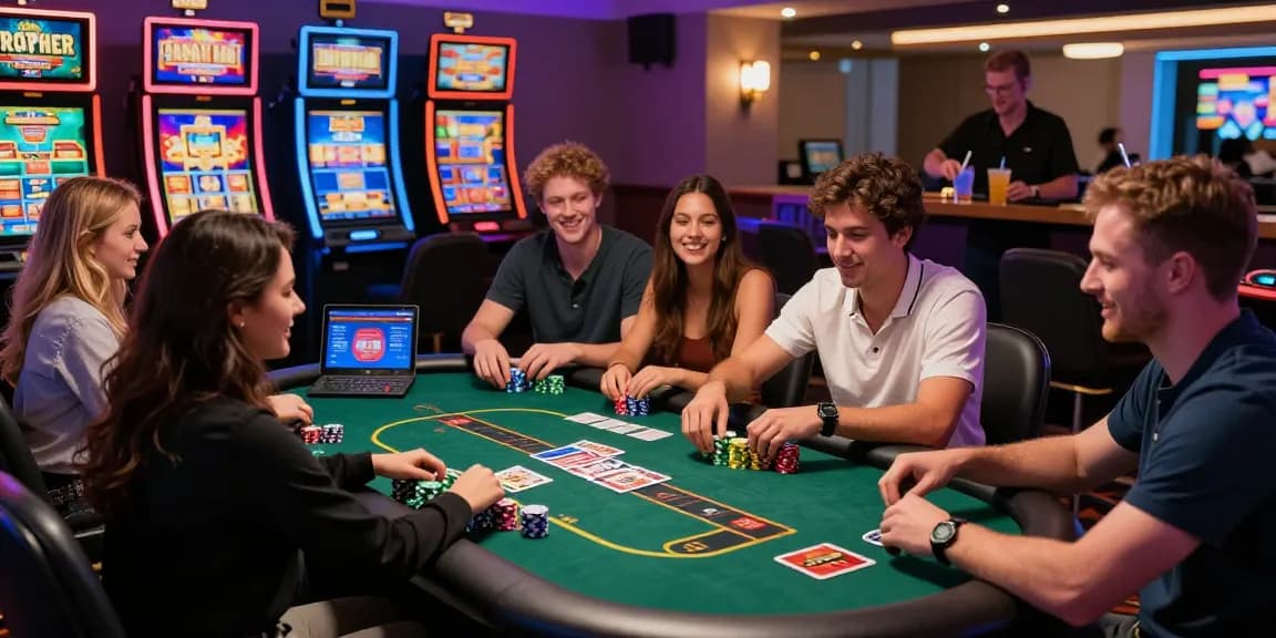 Engaging players at credit card casinos enjoy gaming and socializing in a vibrant atmosphere.