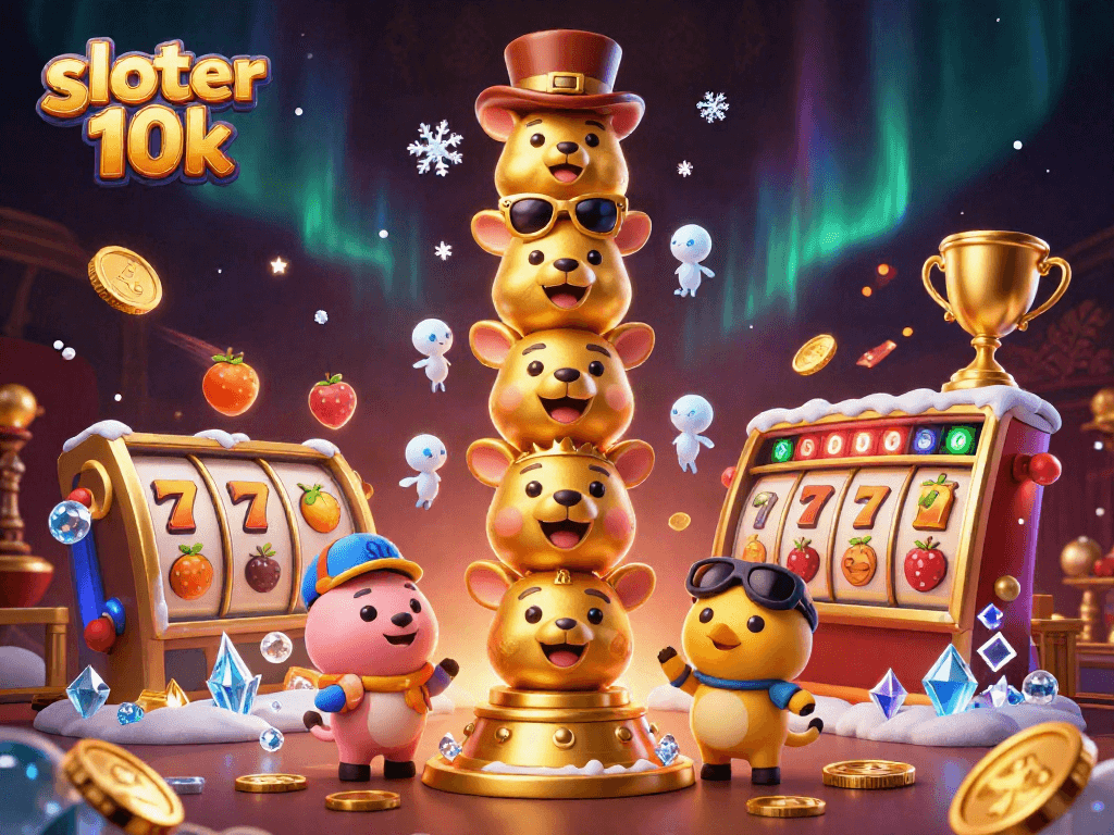 Engage with slot gacor 10k in an ultra-detailed casino scene filled with dynamic 3D elements.