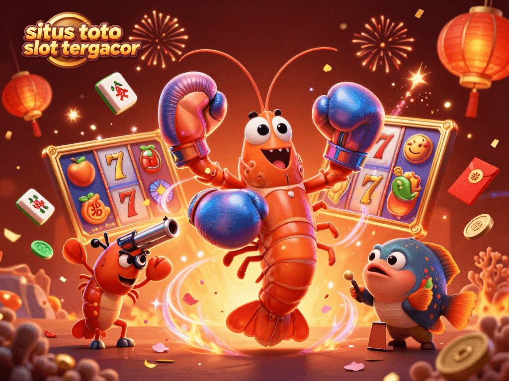 Experience excitement at situs toto slot tergacor with vibrant slot reels, festive elements, and dynamic characters.