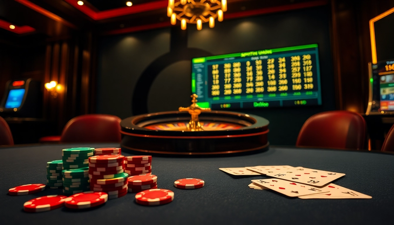 Engage with thrilling casino games at link to w88, showcasing a vibrant poker table and roulette.