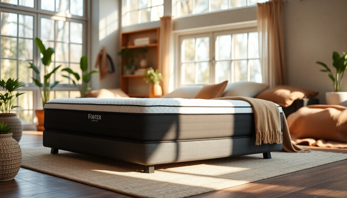 Comfortable foster mattresses set in a beautifully styled bedroom offering a peaceful ambiance.