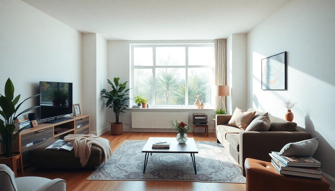 A modern apartment showcasing guaranteed rent in Ealing, highlighting cozy decor and natural light.