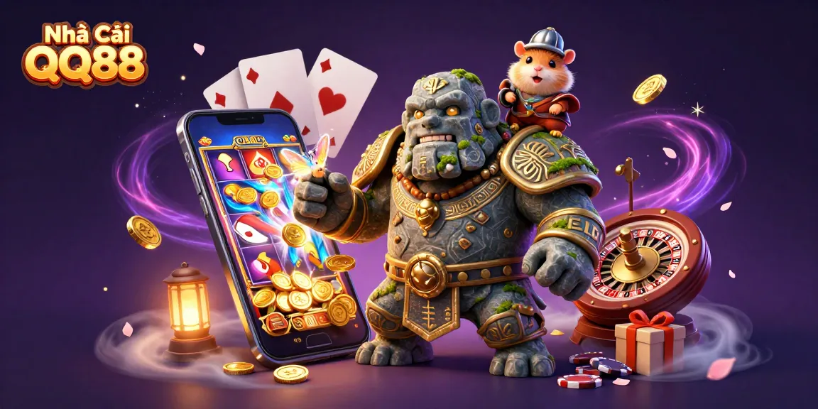 Engage with Nhà Cái QQ88's thrilling casino adventure featuring enchanting characters and vibrant game elements.