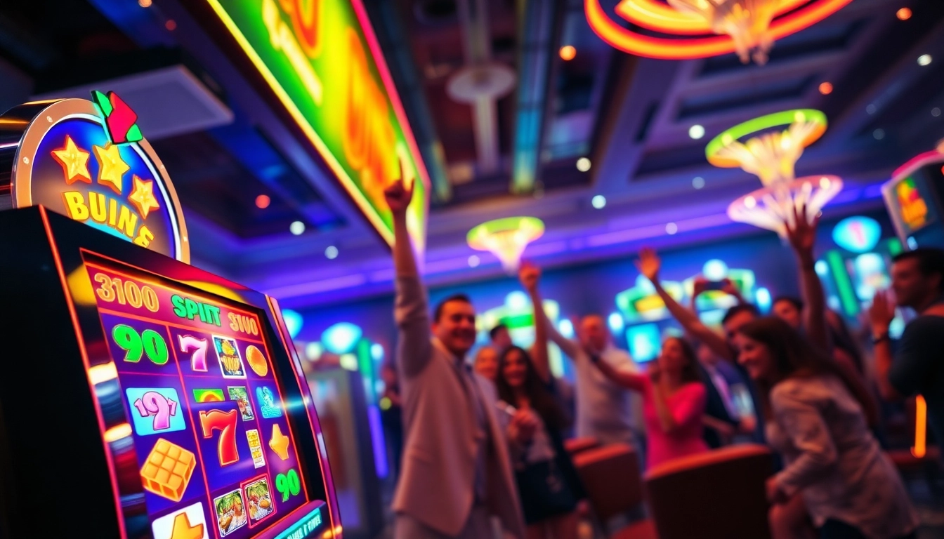 Slot777 grafik permainan mesin slot dengan suasana kasino penuh warna
