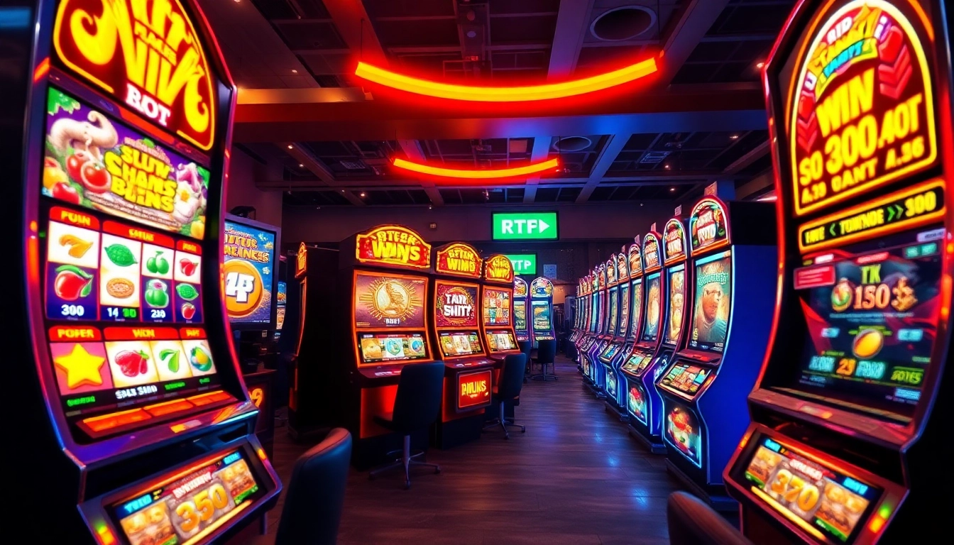 Exciting online slot hoki game interface featuring colorful machines and vibrant atmosphere.