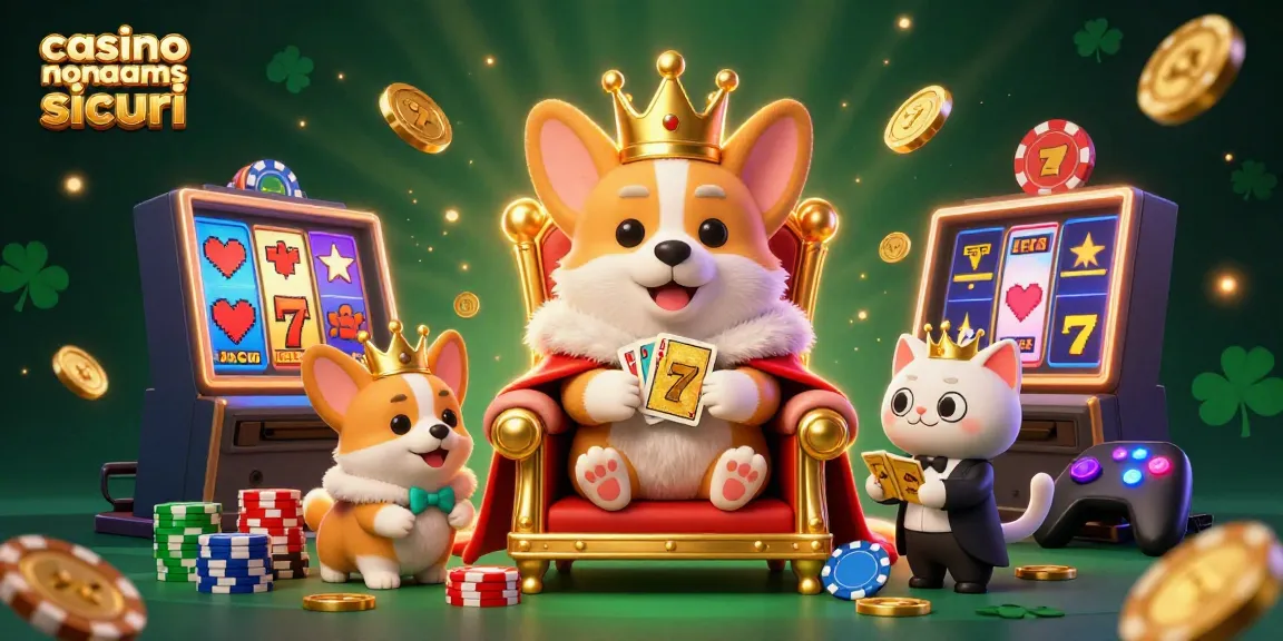 Scopri i migliori giochi nei casino non AAMS sicuri, con corgi e slot scintillanti che promettono fortuna.