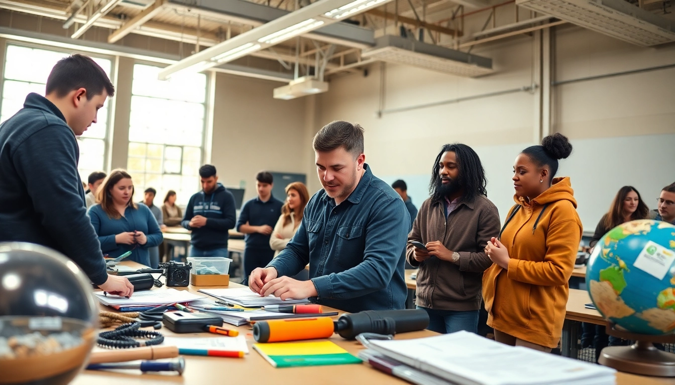 Students learning in a Trade School Tennessee class, engaging with instructors and hands-on projects.