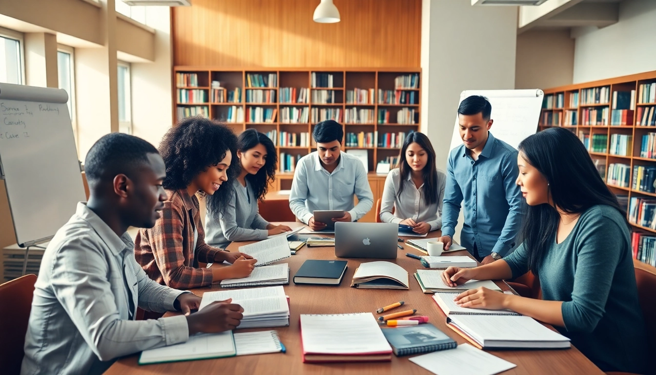 Active collaboration in a study group focused on exam preparation using diverse resources.