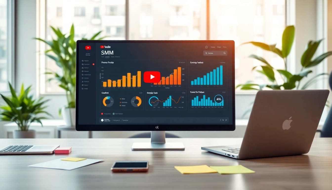 Boost engagement and growth with a professional youtube smm panel displayed in a modern workspace.