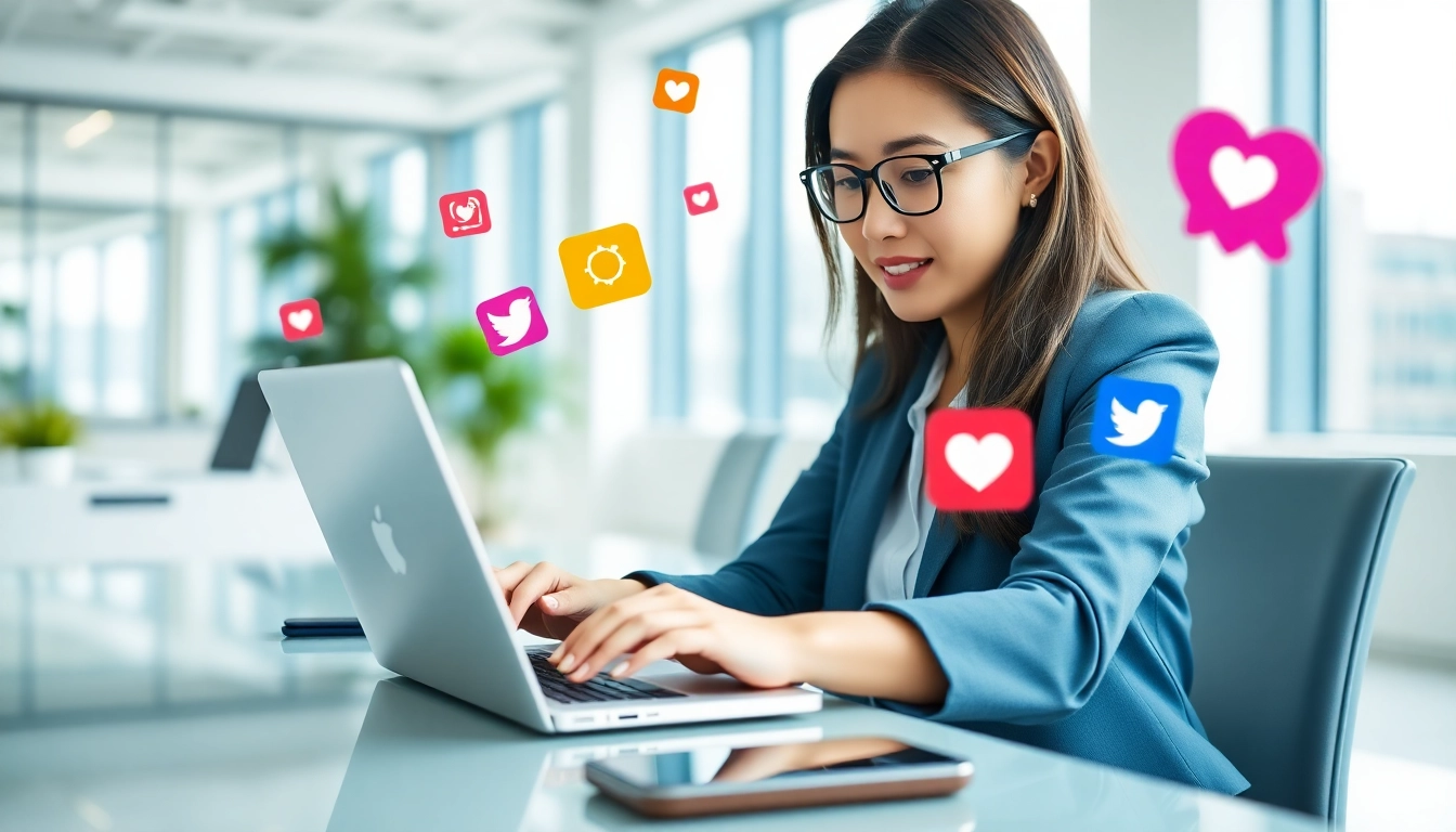 インスタ フォロワー購入 安いのために活気あるソーシャルメディア戦略を構築する女性