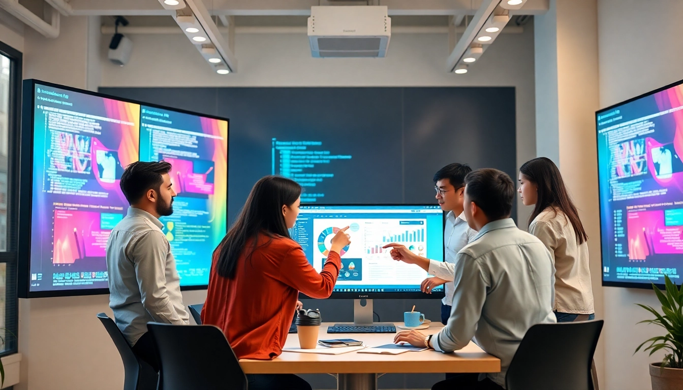 Professional collaboration scene in a digital studio focused on dịch vụ thiết kế website.
