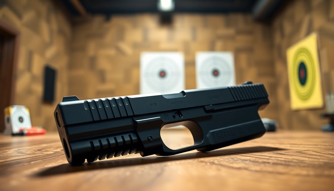 Assessing the quality of a glock 19 gen 5 slide in a shooting range setup with detailed craftsmanship