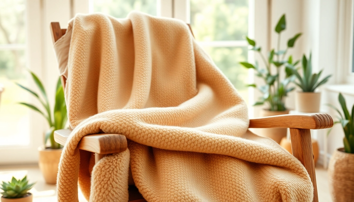 Fleece stof met zachte textuur over een houten stoel in een zonnige kamer.