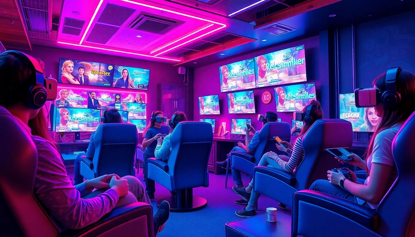 Exciting scene showcasing players enjoying free porn games on vibrant digital screens.