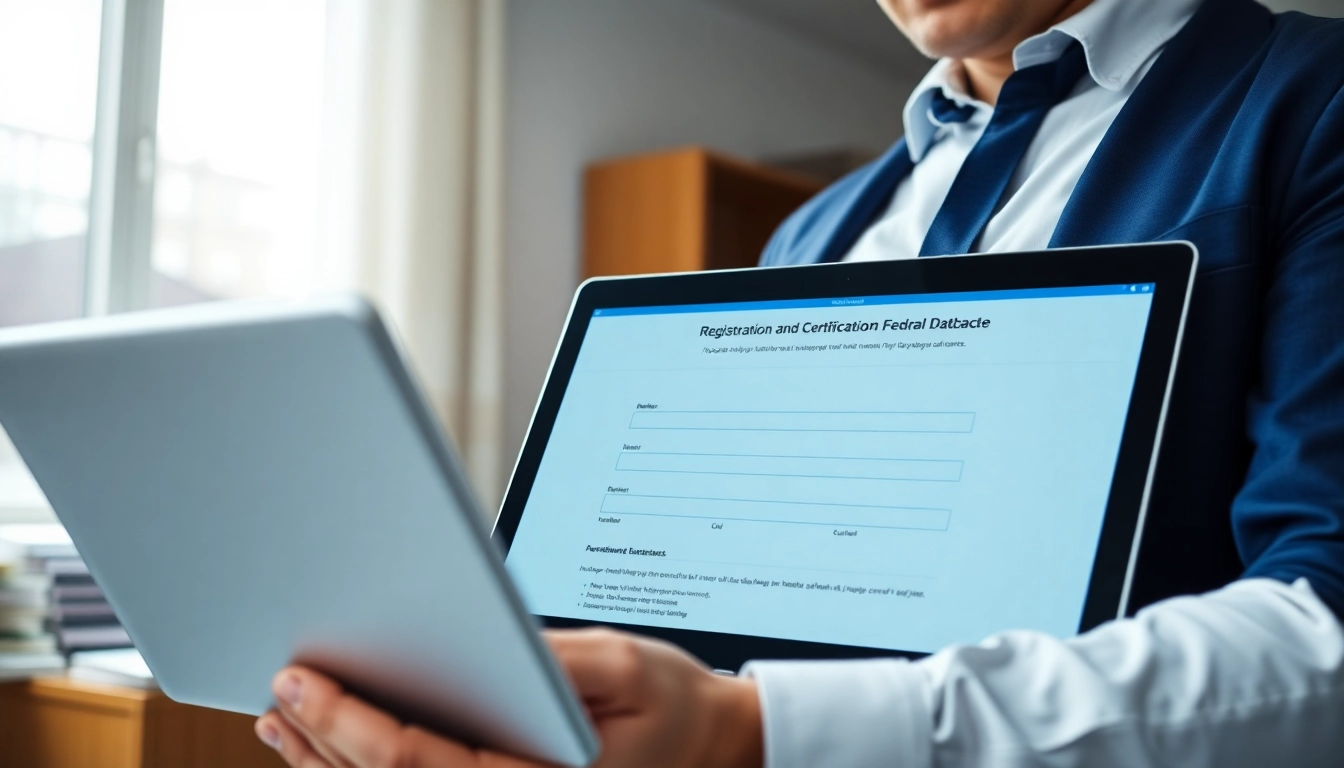 Consultant working on Registration and certification in Federal databases for federal contracts.