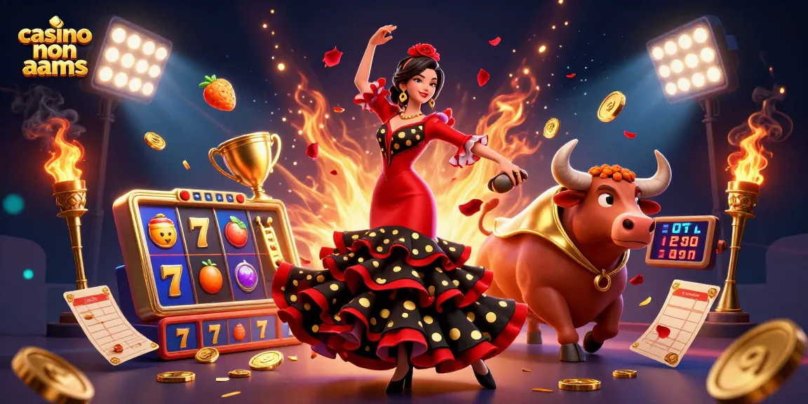 Vivi l'emozione nei casinò non AAMS con questa scena vibrante che presenta una ballerina di flamenco e dinamici elementi di gioco.