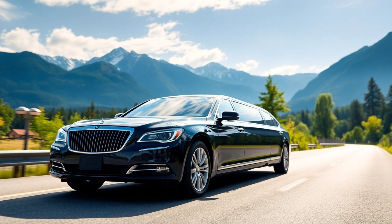 Luxury vancouver to seattle limo driving through scenic landscapes for a premium travel experience.