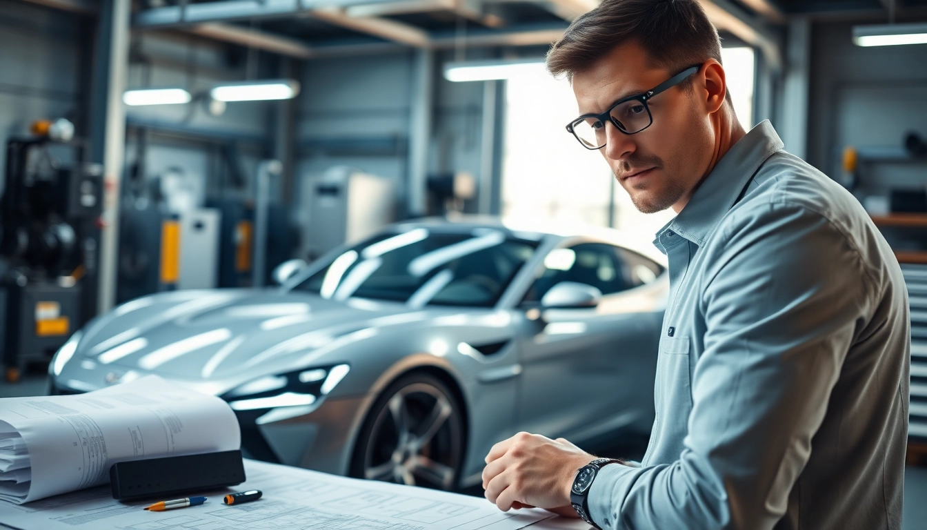 An engineer examines the das 142 model in a sophisticated workshop, showcasing innovation and expertise.