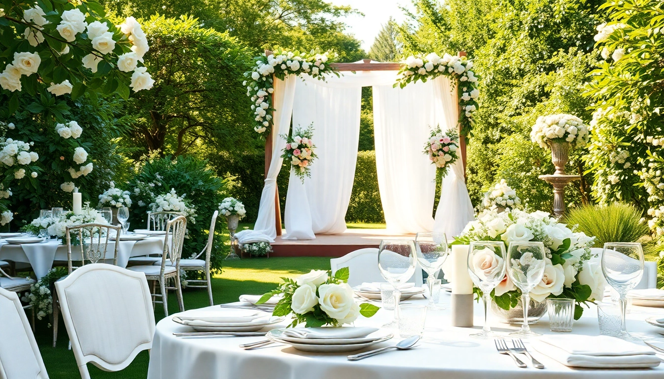 Gestalten Sie die perfekteste hochzeits location in einem eleganten Gartenambiente.