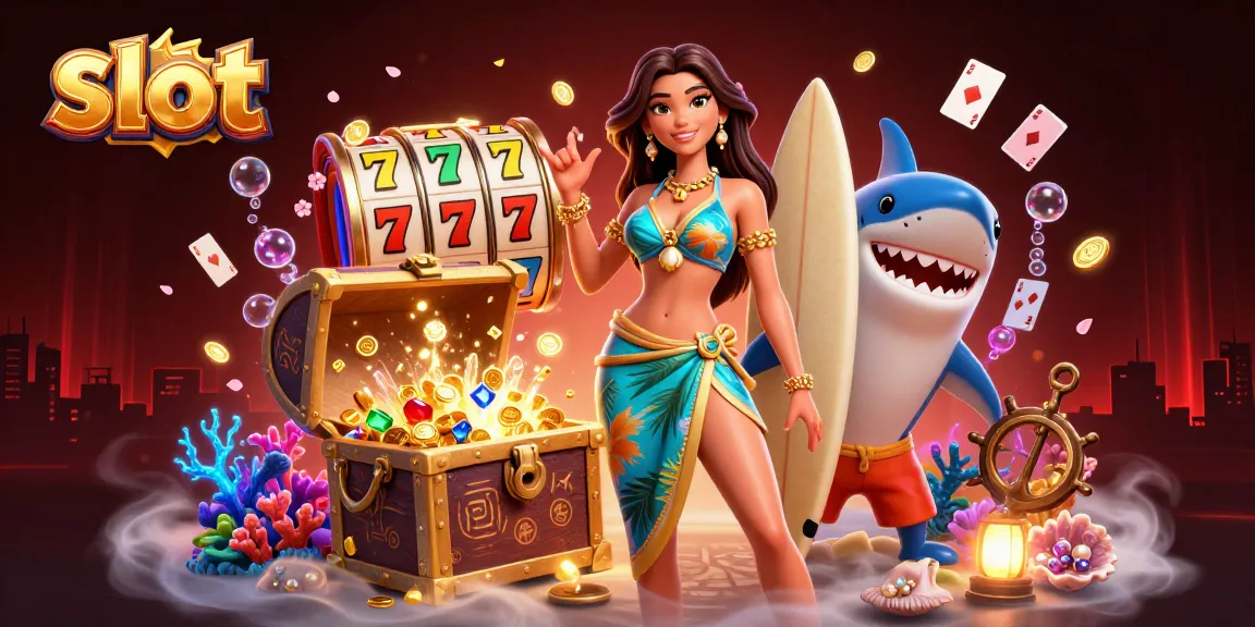 Engage with exciting slot games and colorful lucky 7s in a vibrant casino scene.