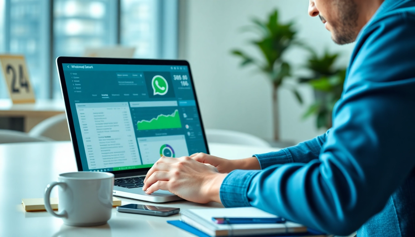 Optimize customer engagement with WhatsApp Smart CRM in a professional office environment.