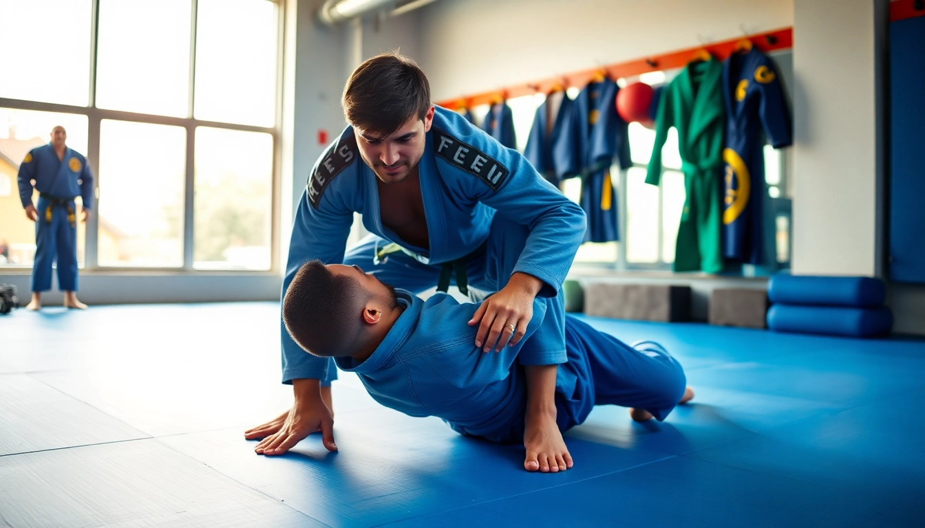 Practitioner showcasing BJJ Gear in an action-packed training environment.