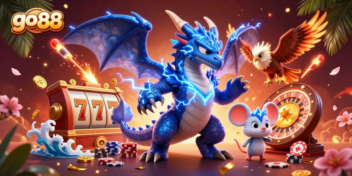 Engage with the vibrant go 88 casino world showcasing dynamic slot reels and animated characters