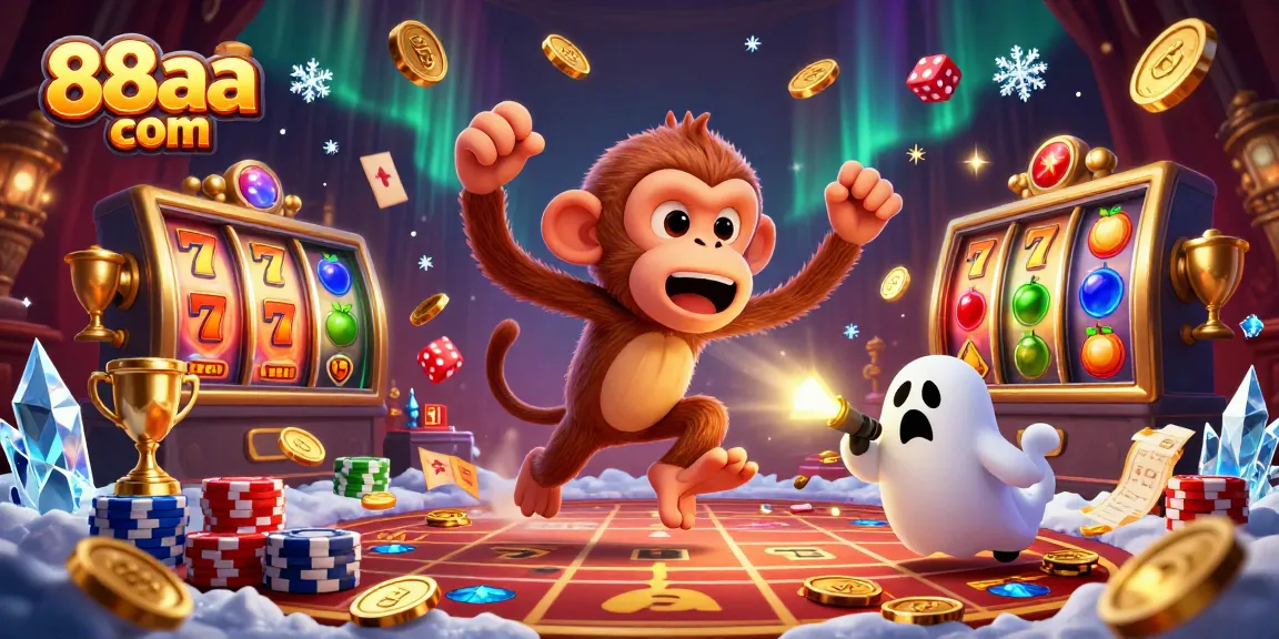 Experience excitement with 88aa com in a lively casino scene featuring playful characters and vibrant slot elements.