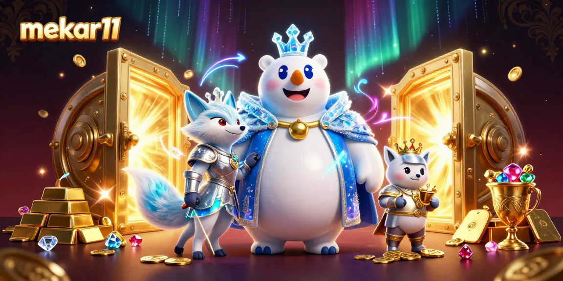 Experience mekar11's thrilling casino adventure with ice king polar bear and treasures.