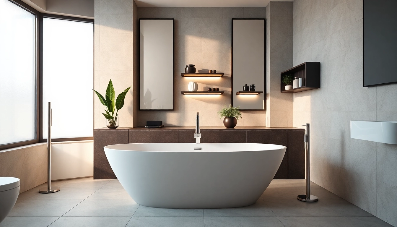 Explore bathroom renovation cost with this elegant modern bathroom design showcasing stylish features.