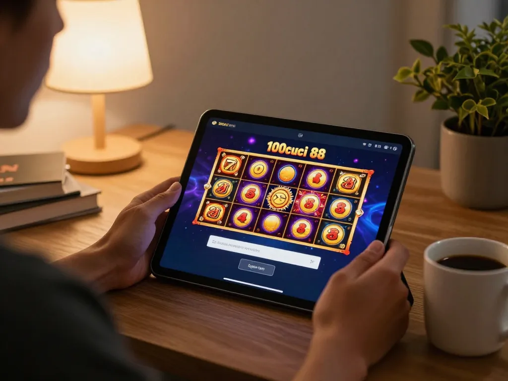 Pemain mengakses login 100cuci 88 untuk menikmati permainan slot dalam talian yang menarik di rumah.