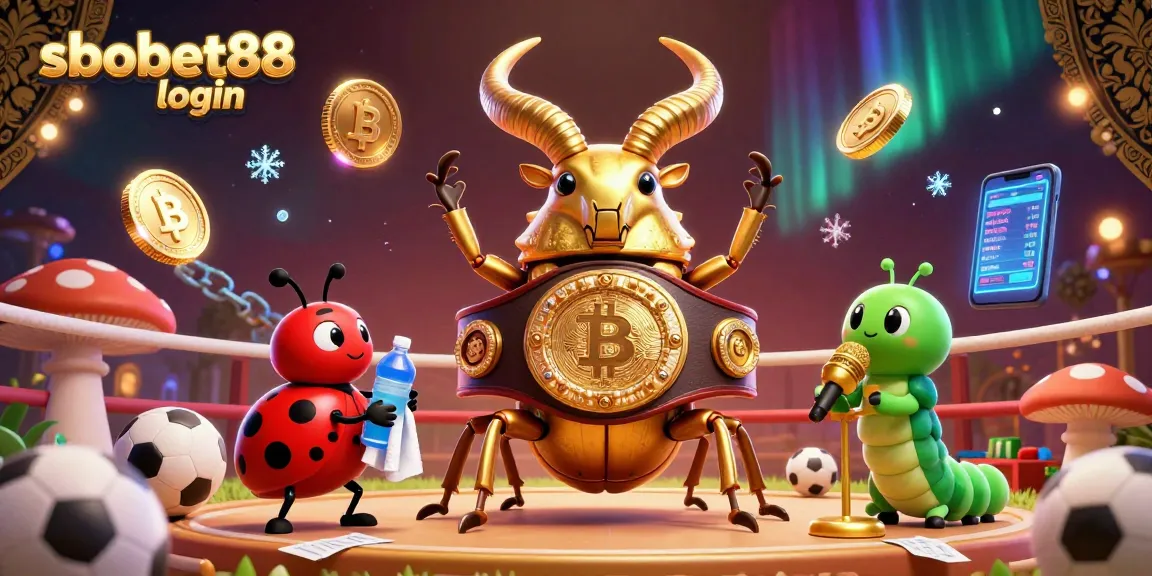 Place bets with sbobet88 login in a vibrant 3D sports betting illustration featuring unique characters and elements.
