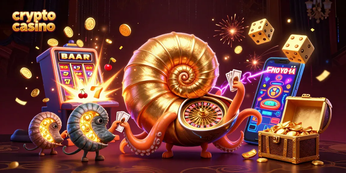 Gioca nel crypto casino con un nautilus che ruota come una roulette, mentre splendidi fossili ammoniti illuminano l'azione.