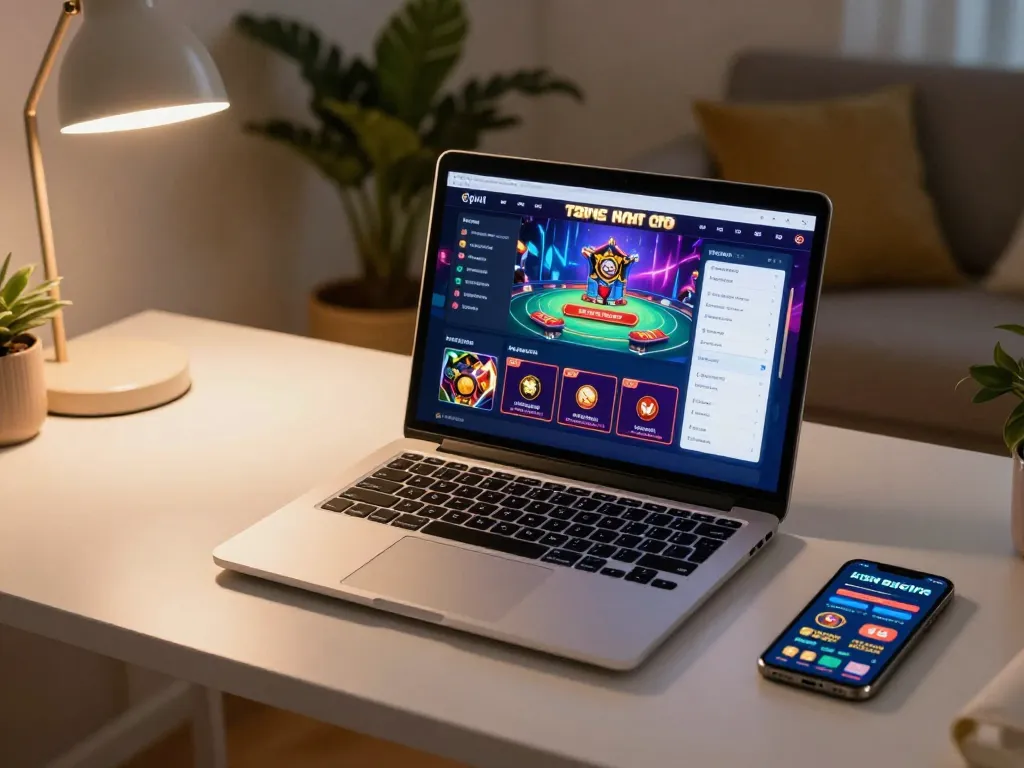 Engaging in Canada online casinos reddit gameplay with a laptop and smartphone setup at home.