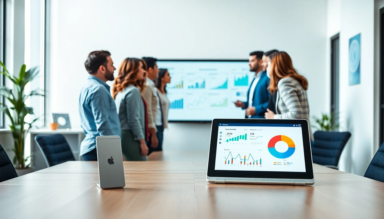 Engage with enterprise assistant software in a collaborative professional setting.