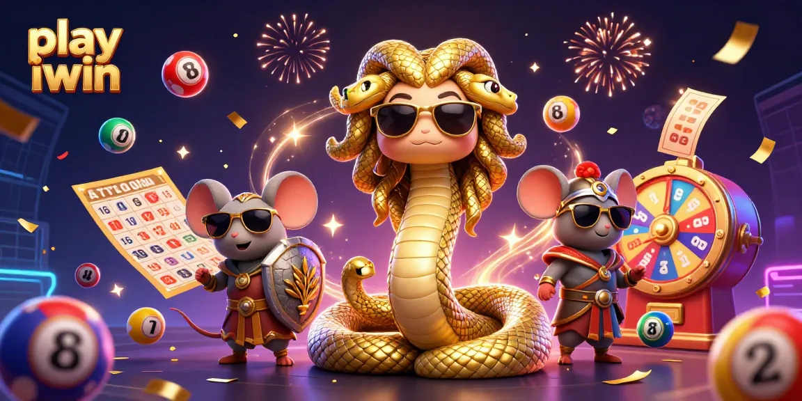Play iwin with vibrant lottery elements and characters in a dynamic casino scene.