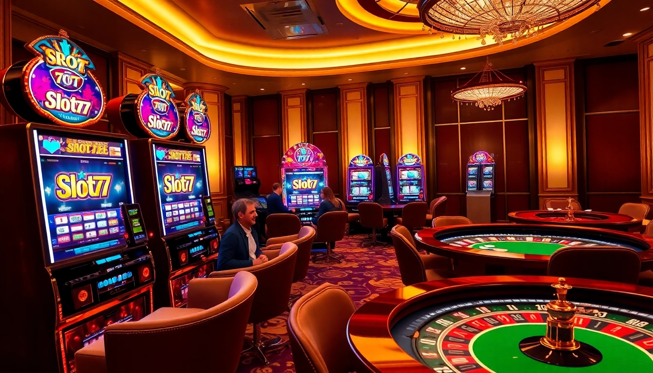 Experience winning moments at Slot777 with vibrant slot machines and excited players.