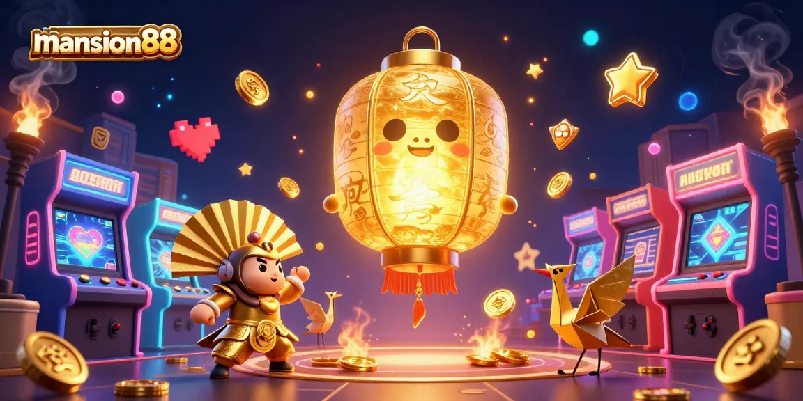 Engage with the exciting world of mansion88, featuring vibrant 3D gaming elements and lucky symbols.