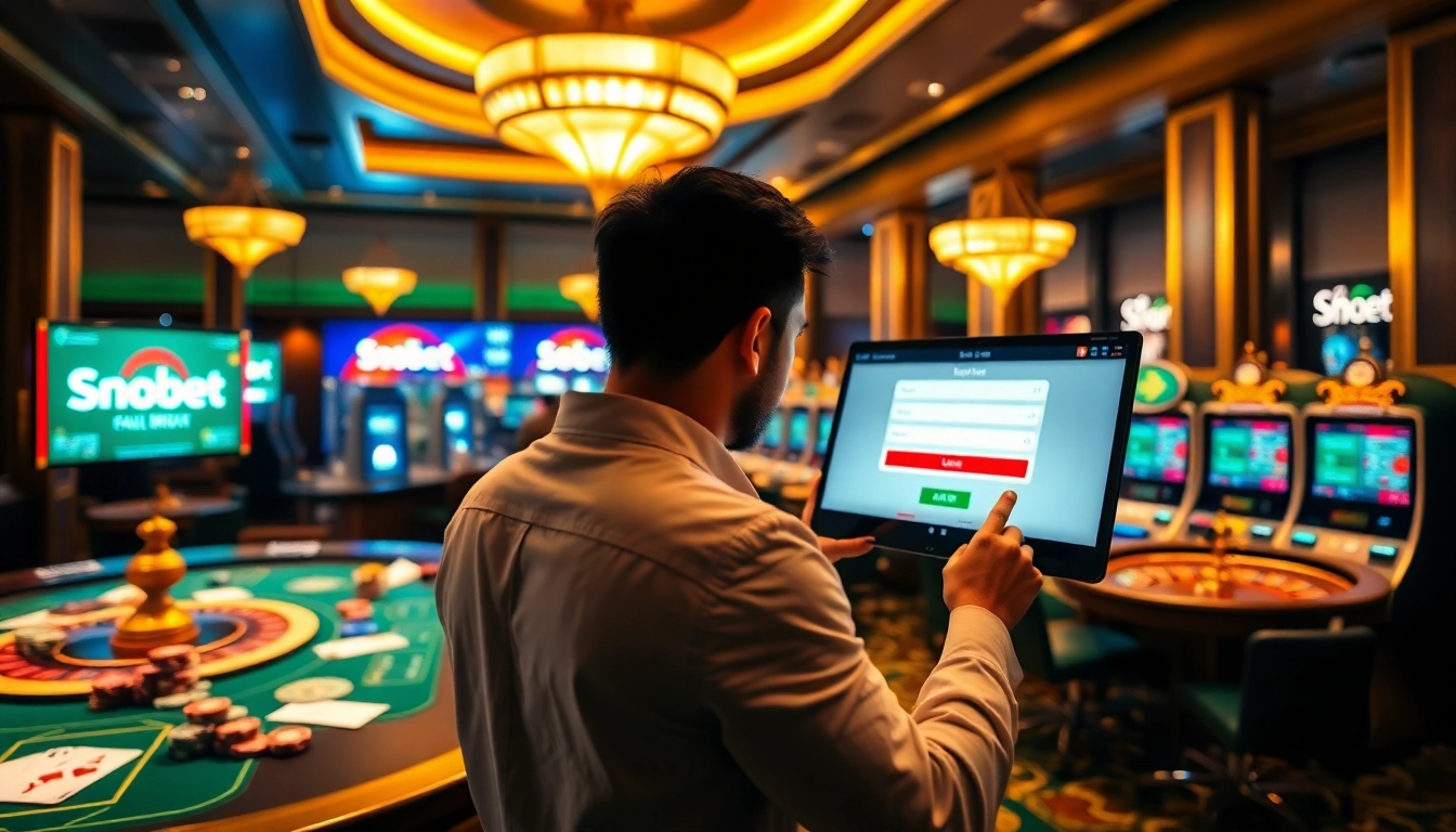 Engaging with the Sbobet login in a luxurious online gambling environment filled with casino excitement.
