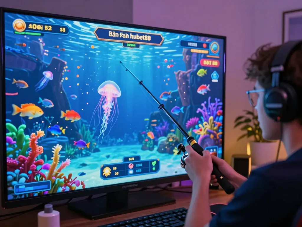 Bắn cá hubet88 underwater gaming experience with vibrant graphics and colorful fish.