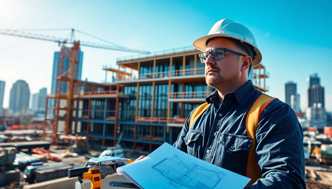 New Jersey General Contractor managing a busy construction site, highlighting teamwork and progress.