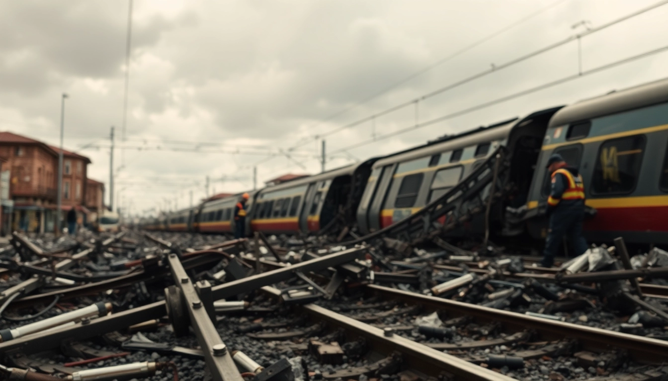 Emergency responders at the spain train crash site, illustrating the tragic aftermath.